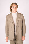 Unlined double-breasted wool blazer