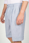 Cotton & Linen Double Pleats Shorts