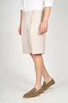 Cotton & Linen Double Pleats Shorts