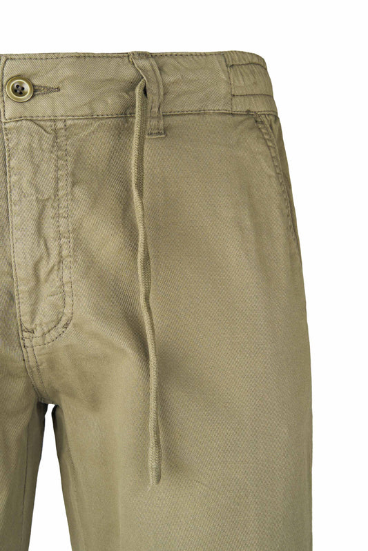 Stretch Cotton Drawstring Chino Trousers