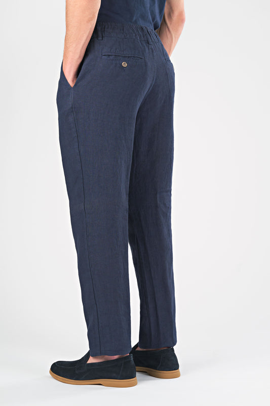 Pure Linen Drawstring trousers with pinces