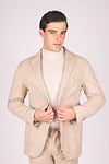 Stonewashed Melange Jersey Cotton Unlined Jacket