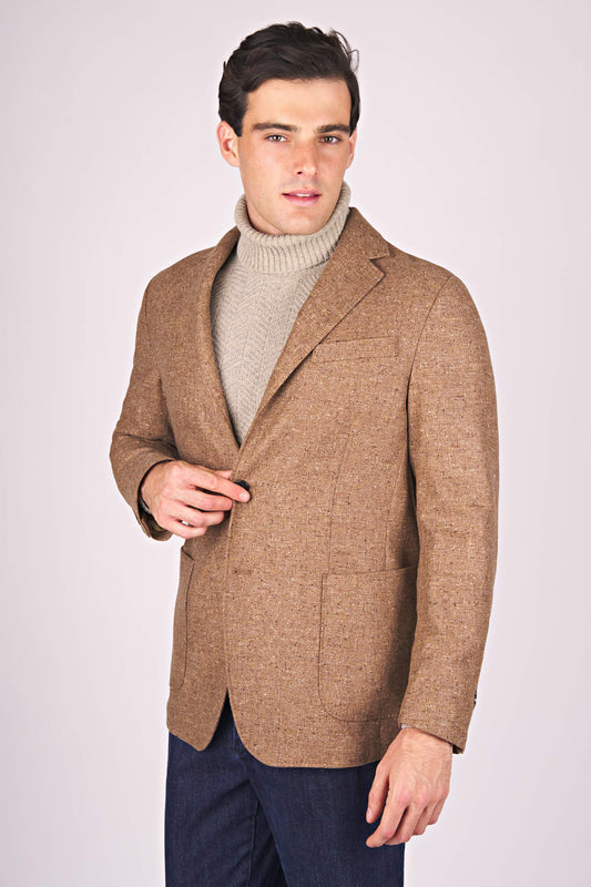 Unstructured Wool & Cashmere Single-Breasted Jacket