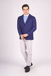 Singlebreasted Unlined Pied-the-Poule Wool Jacket