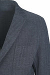 Unlined and Unstructured Double-Breasted Herringbone Jacket