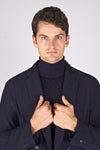 Unlined and Unstructured Double-Breasted Herringbone Jacket