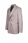 Unlined Double-Breasted Pinstripe Wool Jacket