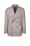 Unlined Double-Breasted Pinstripe Wool Jacket