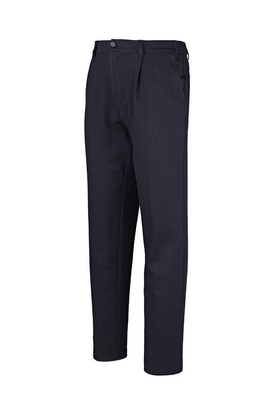 Single-Pleat Herringbone Trousers