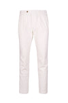 Stretch Cotton Twill Chino Pants with Pleats