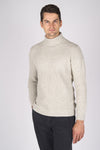 High-Neck Wool-Blend Intarsio Knit Sweater