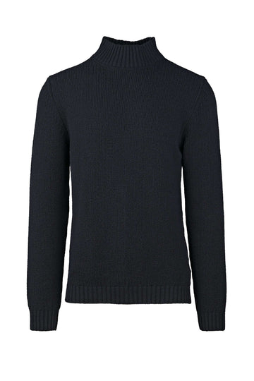 Ribbed Half-Neck Sweater