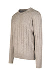 Cable-Knit Crew Neck Sweater