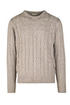 Cable-Knit Crew Neck Sweater