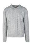 Cable-Knit Crew Neck Sweater