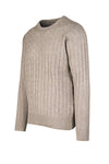 Fine Cable-Knit Crew Neck Sweater