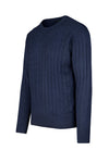 Fine Cable-Knit Crew Neck Sweater