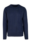 Fine Cable-Knit Crew Neck Sweater