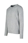 Fine Cable-Knit Crew Neck Sweater