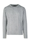 Fine Cable-Knit Crew Neck Sweater