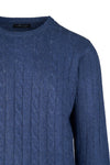 Fine Cable-Knit Crew Neck Sweater