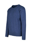 Fine Cable-Knit Crew Neck Sweater