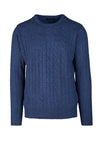 Fine Cable-Knit Crew Neck Sweater