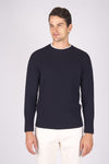 Ribbed Wool Crew Neck Raglan Sweater