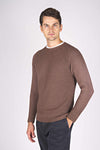 Ribbed Wool Crew Neck Raglan Sweater