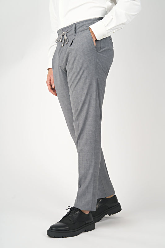 Bi-Stretch Wool Drawstring Trousers