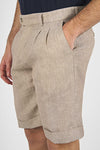 Double Pleated Linen Shorts