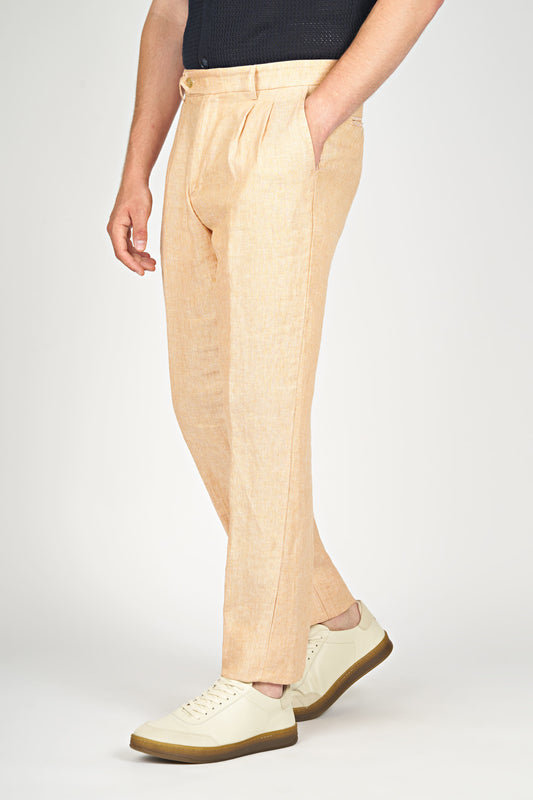 Double Pleats Linen Trousers